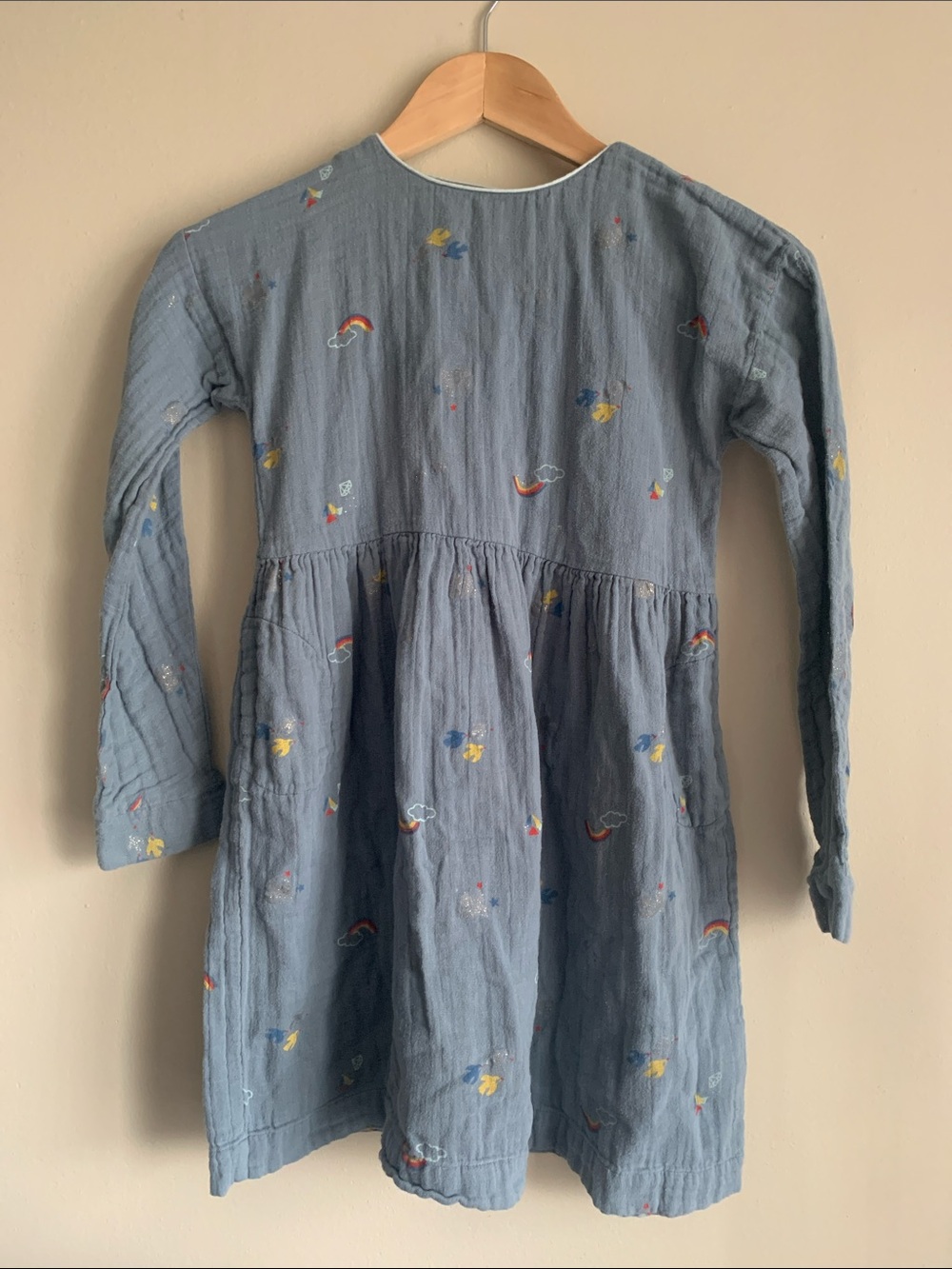 Bonheur du jour paris girls Blue Long-Sleeve Dress size 10